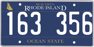 RI license plate 163356