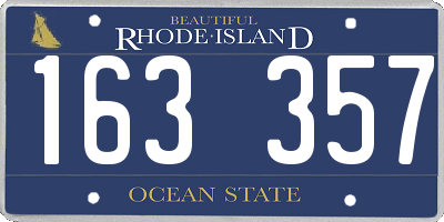 RI license plate 163357