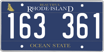 RI license plate 163361
