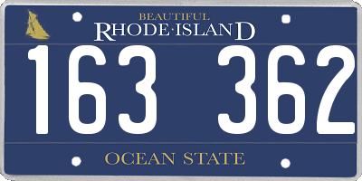 RI license plate 163362