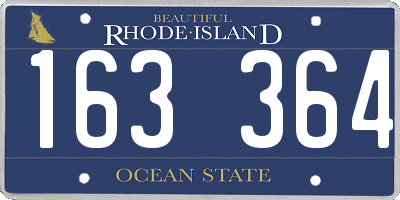 RI license plate 163364