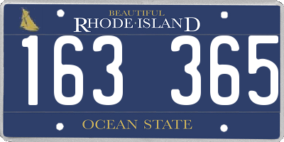 RI license plate 163365