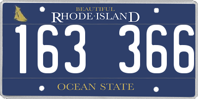 RI license plate 163366