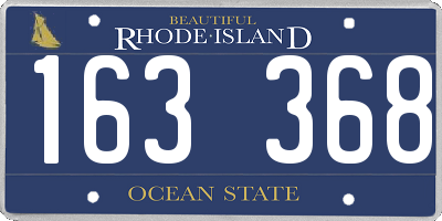 RI license plate 163368