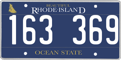 RI license plate 163369
