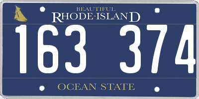 RI license plate 163374