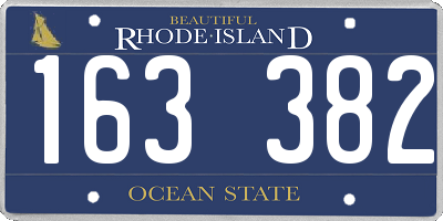 RI license plate 163382