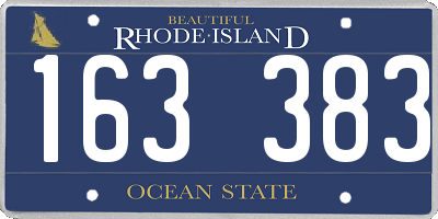 RI license plate 163383