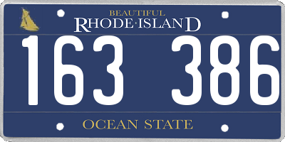 RI license plate 163386