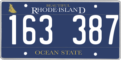 RI license plate 163387