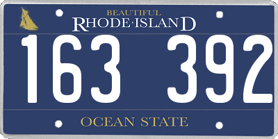 RI license plate 163392