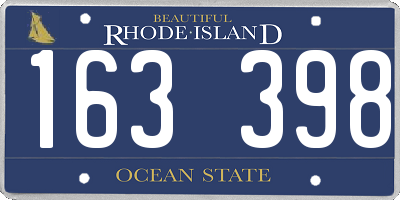 RI license plate 163398
