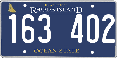 RI license plate 163402
