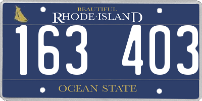 RI license plate 163403