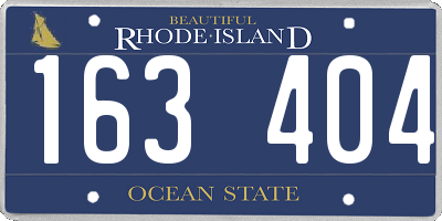 RI license plate 163404