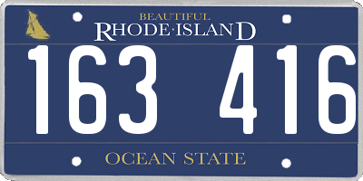RI license plate 163416