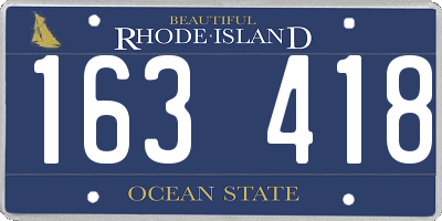 RI license plate 163418