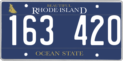 RI license plate 163420