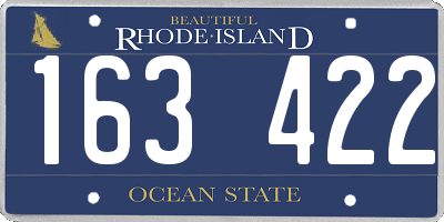 RI license plate 163422