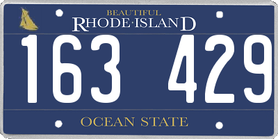 RI license plate 163429