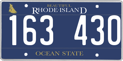 RI license plate 163430