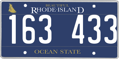 RI license plate 163433