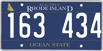 RI license plate 163434