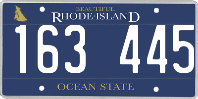 RI license plate 163445