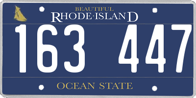 RI license plate 163447