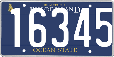 RI license plate 16345