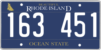 RI license plate 163451