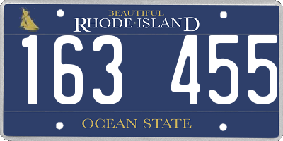 RI license plate 163455