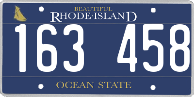 RI license plate 163458