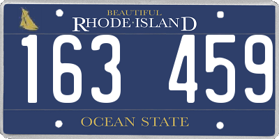 RI license plate 163459