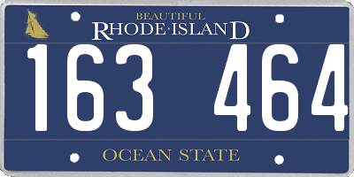 RI license plate 163464