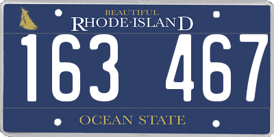 RI license plate 163467
