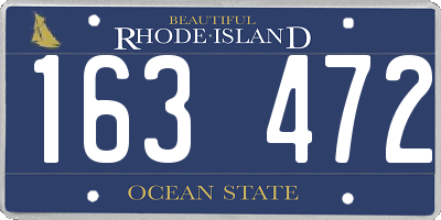 RI license plate 163472