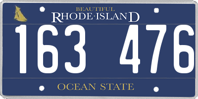 RI license plate 163476