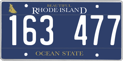 RI license plate 163477