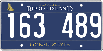 RI license plate 163489