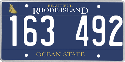 RI license plate 163492