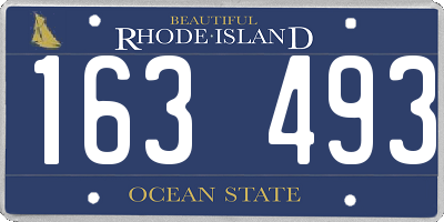 RI license plate 163493