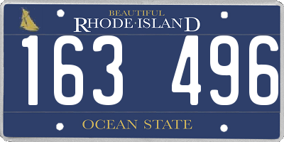 RI license plate 163496