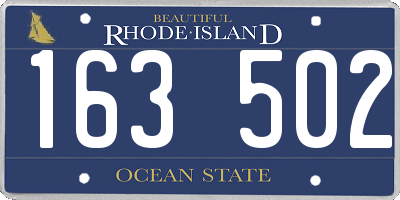 RI license plate 163502