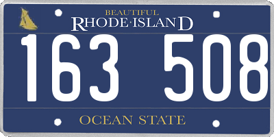 RI license plate 163508
