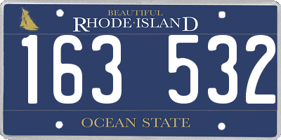 RI license plate 163532