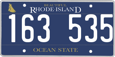 RI license plate 163535