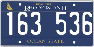 RI license plate 163536