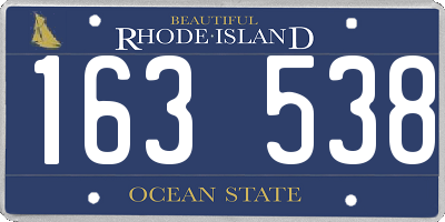 RI license plate 163538