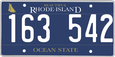 RI license plate 163542